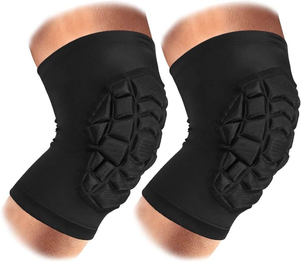 Knee Pads Compression Leg Sleeve Knee Sleeve for All Sports Wrestling Protector Gear, Youth & Adult Sizes, 1 Pair of Knee Paded