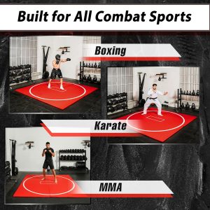VELOVA Wrestling Mat BJJ Martial Arts Karate Boxing Judo MMA Jiu Jitsu Mats for Practice or At Home Gym, 9x9 Feet Shock Absorbing Grappling Sparring Thick Folding Matt Wrestling Gifts Men Boys - 6