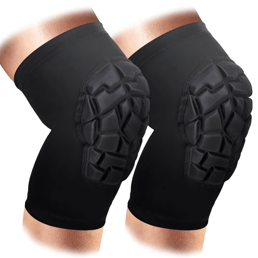 Wanlvhu Knee Pads Wrestling Short Compression Knee Sleeve, 2 Pcs Basketball Volleyball Football Knee Pads Sleeve for Youth Adult Kids (Black, Small)