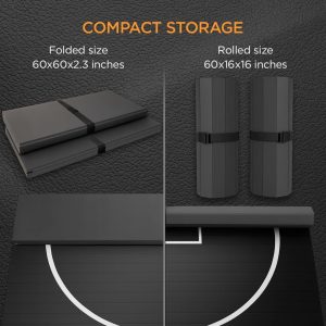 Wrestling Mat for Home 10x10 Feet MMA Mat to Practice BJJ Jiu Jitsu Judo Grappling Boxing Taekwondo with 3cm Foam Protection Antislip Waterproof Odor Control Foldable Mat Black Color - 6