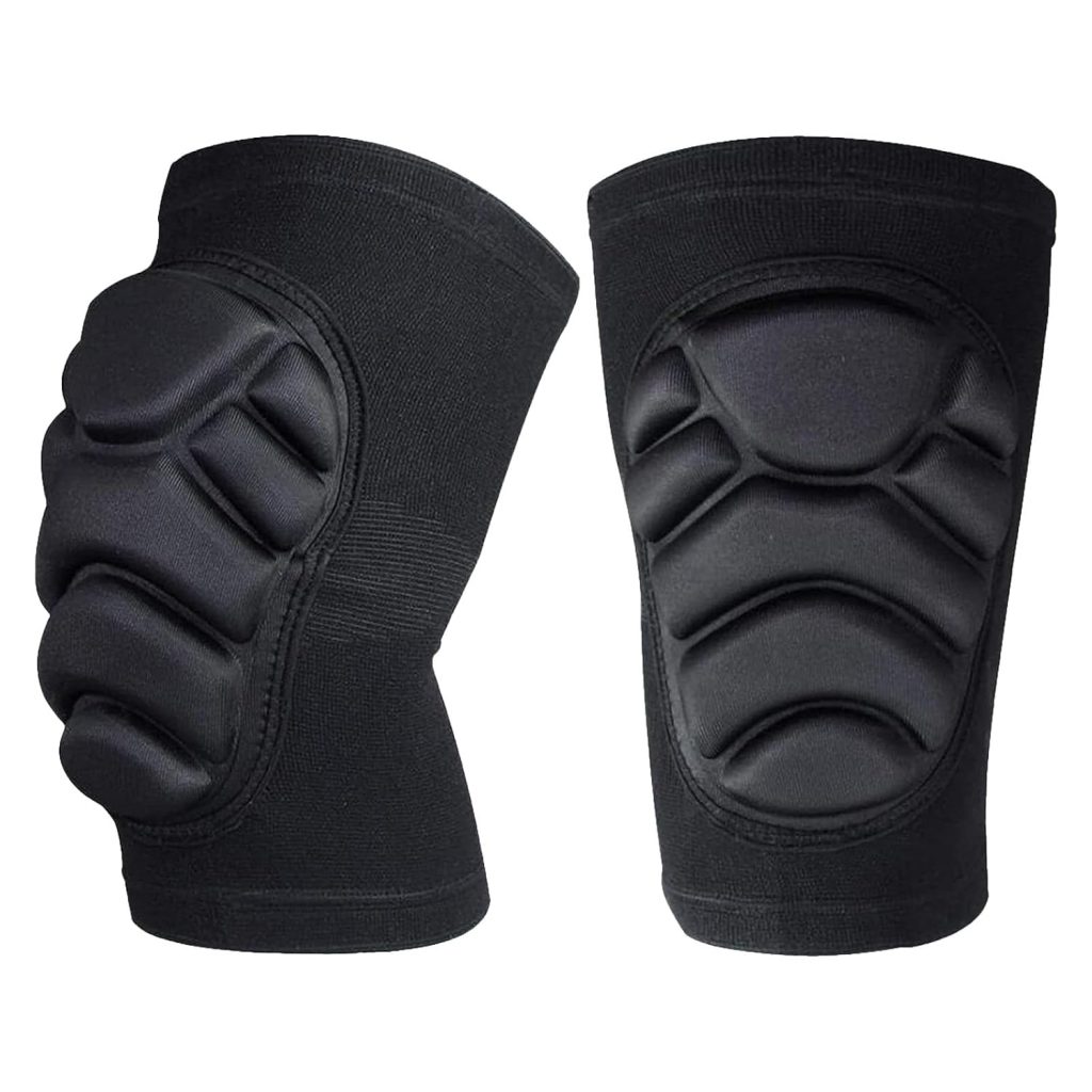 Tactical crawling creeping set skateboarding roller skating kneeling crawling sponge impact resistant wear and tear anti-slip protection thick pads foam pads, work knee pads, Muay Thai fighting volleyball soccer wrestling gardening black knee pads (Black, Medium)