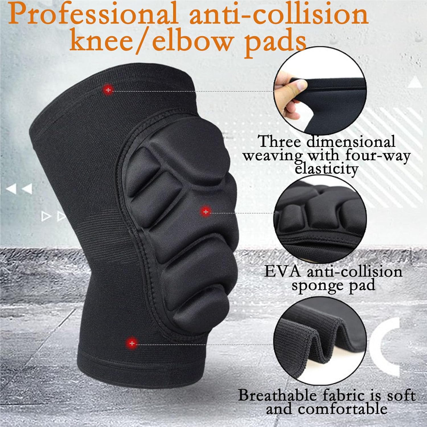 Tactical crawling creeping set skateboarding roller skating kneeling crawling sponge impact resistant wear and tear anti-slip protection thick pads foam pads, work knee pads - 4