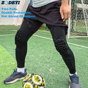 Wrestling Knee Pads Compression Leg Sleeve with Knee Pad and Calf Pad, 1 Pair Knee Sleeve with Shin Guards Shin Pads for Football, Baseball, Rugby, Lacrosse - 2