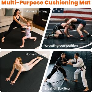 5x10-10x10-8x8 Wrestling Mat for Home - Roll Up Wrestling Mats for Kids, Foam Jiu Jitsu Mats,In Home Wrestling Mat, Folding Exercise Mats for BJJ, Grappling, Martial Arts, Boxing, MMA - 5