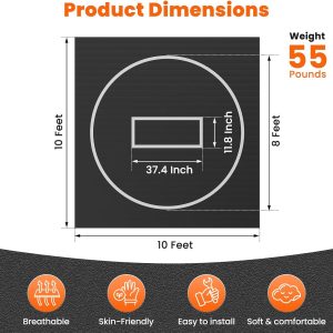 5x10-10x10-8x8 Wrestling Mat for Home - Roll Up Wrestling Mats for Kids, Foam Jiu Jitsu Mats,In Home Wrestling Mat, Folding Exercise Mats for BJJ, Grappling, Martial Arts, Boxing, MMA - 6