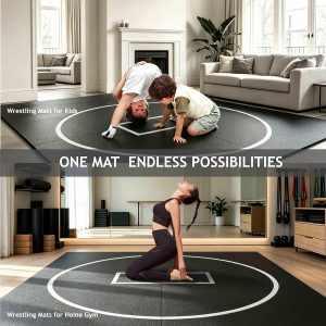 Alternative view of 5'x10'/10'x10'/8'x8' Wrestling Mat for Home - In Home Wrestling Mat, Foam Jiu Jitsu Mats, Rollout Wrestling Mats for Kids, Folding Training Mats for BJJ, Grappling, Martial Arts, Boxing, MMA