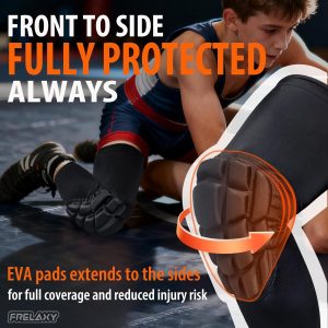 Frelaxy 3D Protective Knee Pads Compression Leg Sleeves, Padded Knee Support for Wrestling, Basketball, Volleyball, Training, Knee Protective Gear for Youth, Women & Men - 3