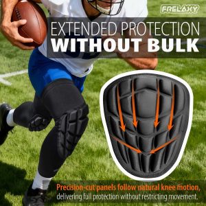 Frelaxy 3D Protective Knee Pads Compression Leg Sleeves, Padded Knee Support for Wrestling, Basketball, Volleyball, Training, Knee Protective Gear for Youth, Women & Men - 5