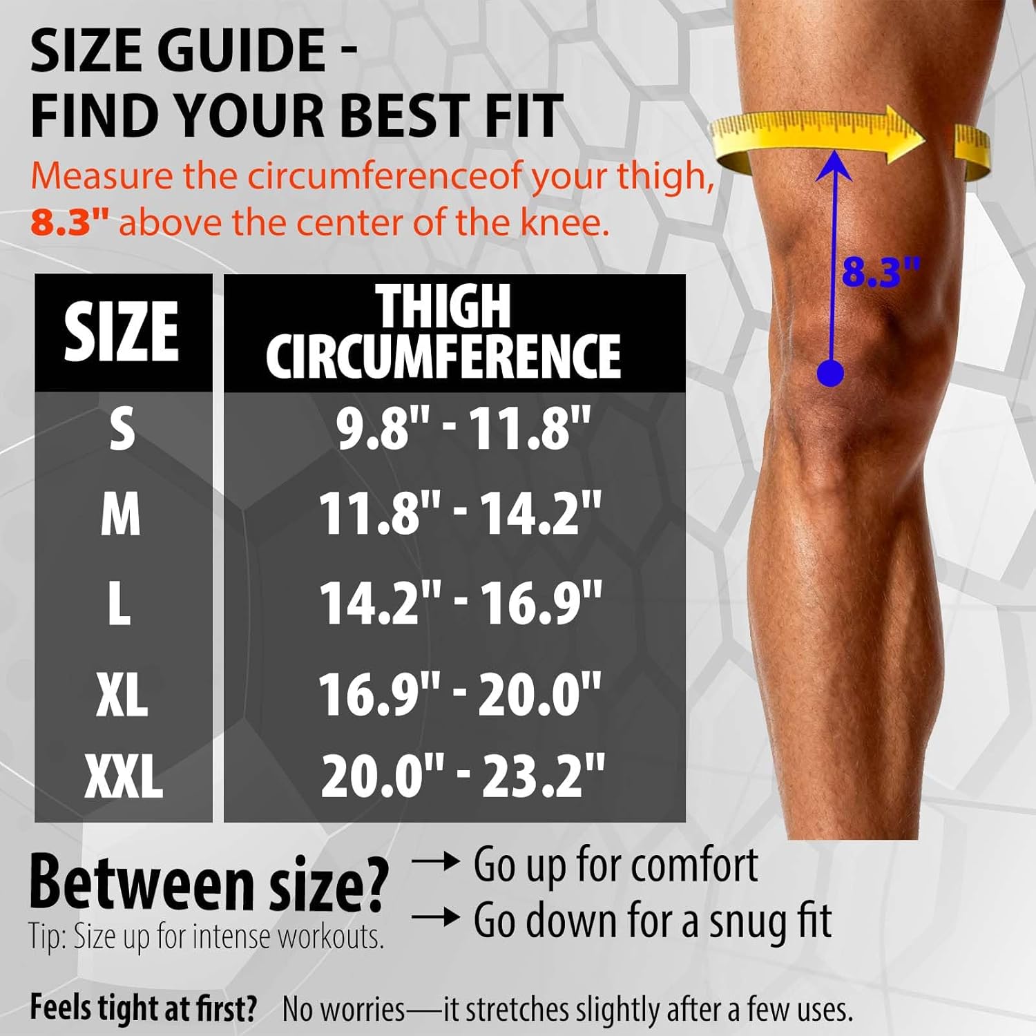 Frelaxy 3D Protective Knee Pads Compression Leg Sleeves, Padded Knee Support for Wrestling, Basketball, Volleyball, Training, Knee Protective Gear for Youth, Women & Men - 6