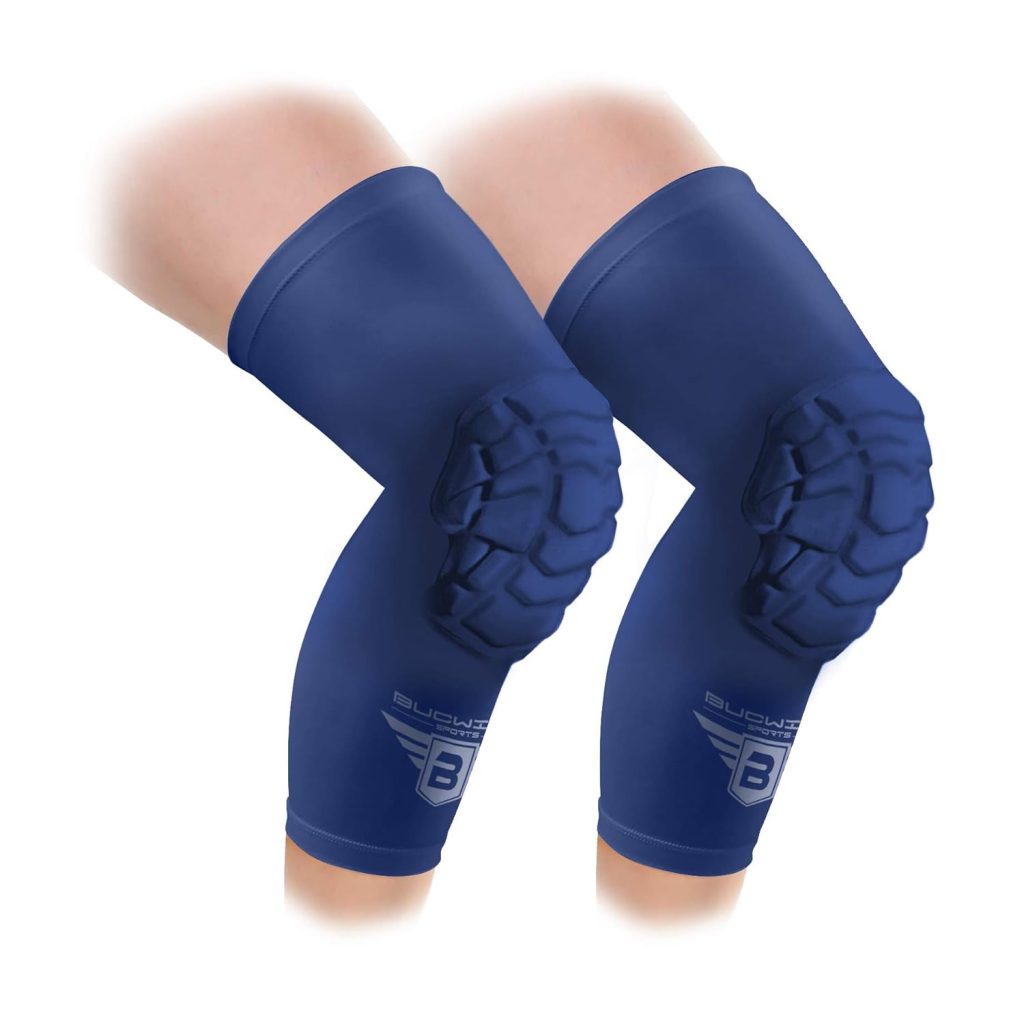 Pro Compression Padded Knee Sleeves Knee Pads Youth & Adult Basketball Football Wrestling Volleyball 1 Pair