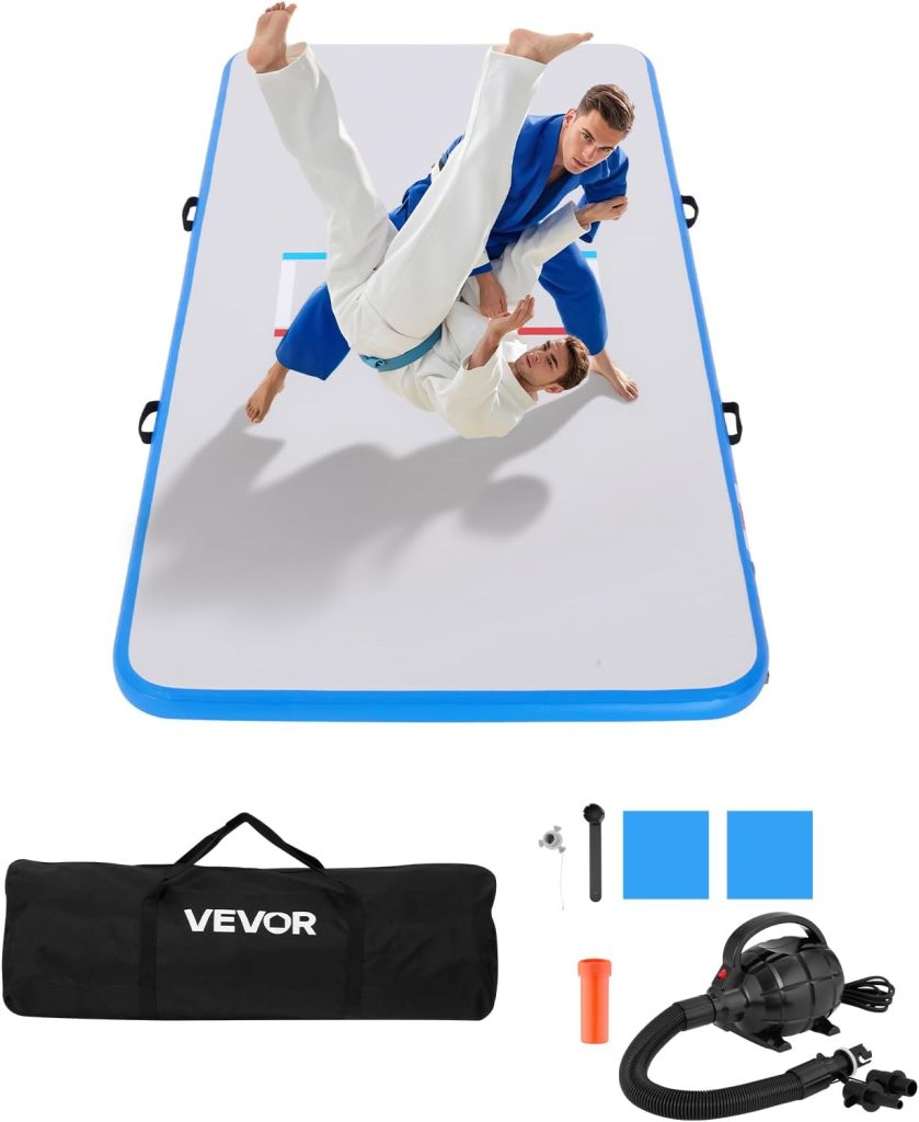 VEVOR 13ft /10ft /5ft Wrestling Mat, Martial Arts Inflatable Wrestling Mat for Home Gym Workouts Exercise, Waterproof PVC Roll-Up Training Mats for Gymnastics, Tatami, Jiu Jitsu BJJ MMA Judo, Boxing