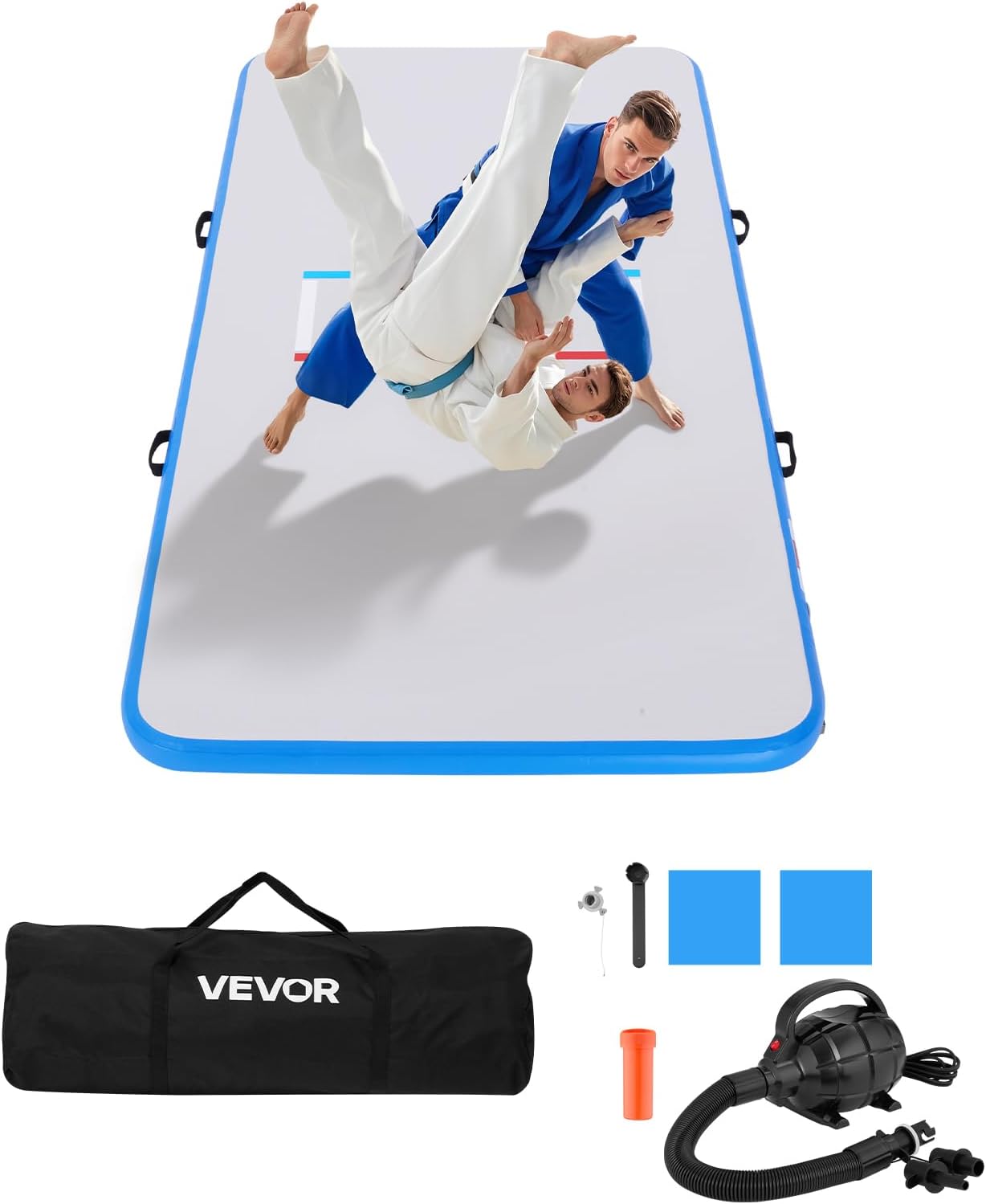 VEVOR 13ft -10ft -5ft Wrestling Mat, Martial Arts Inflatable Wrestling Mat for Home Gym Workouts Exercise, Waterproof PVC Roll-Up Training Mats for Gymnastics, Tatami, Jiu Jitsu BJJ MMA Judo, Boxing - 1