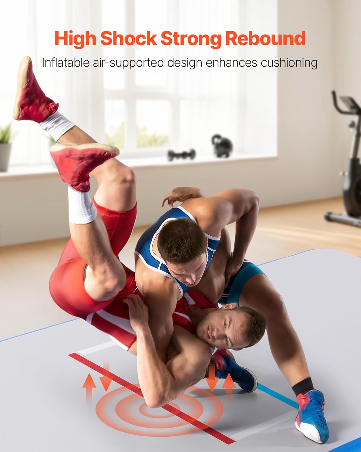 VEVOR 13ft -10ft -5ft Wrestling Mat, Martial Arts Inflatable Wrestling Mat for Home Gym Workouts Exercise, Waterproof PVC Roll-Up Training Mats for Gymnastics, Tatami, Jiu Jitsu BJJ MMA Judo, Boxing - 3