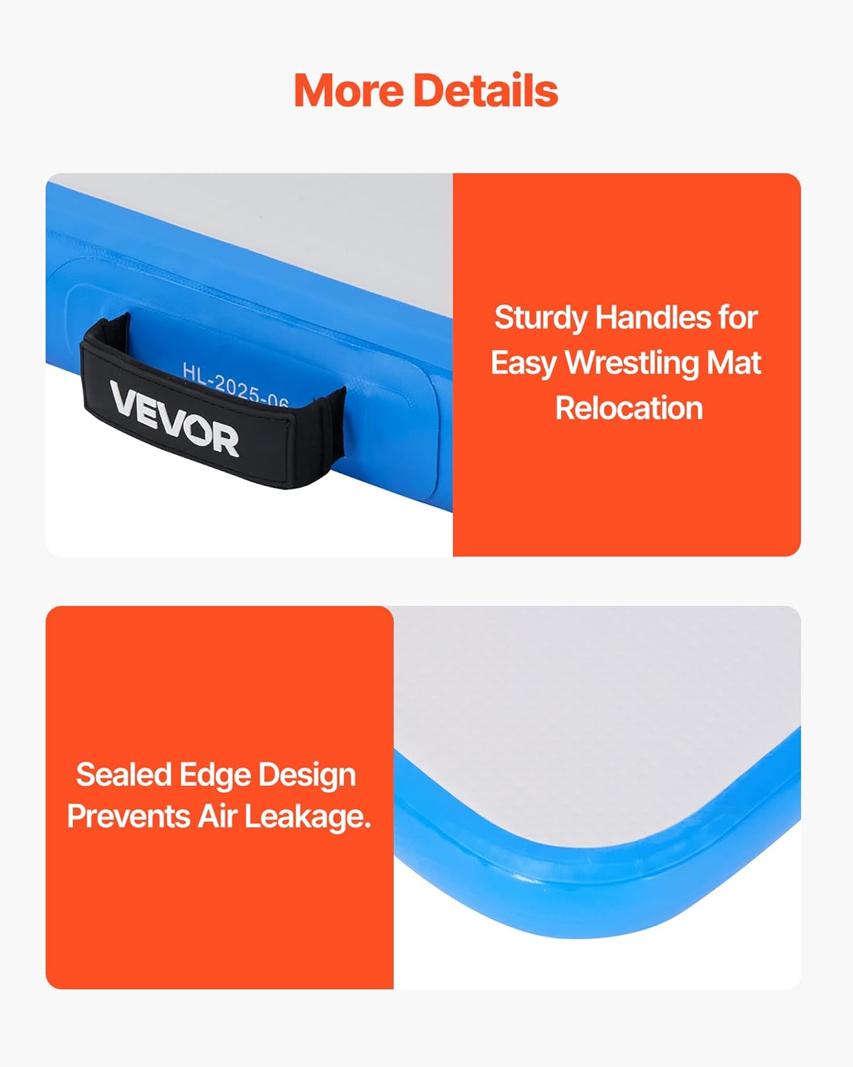 VEVOR 13ft -10ft -5ft Wrestling Mat, Martial Arts Inflatable Wrestling Mat for Home Gym Workouts Exercise, Waterproof PVC Roll-Up Training Mats for Gymnastics, Tatami, Jiu Jitsu BJJ MMA Judo, Boxing - 6