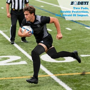 Wrestling Knee Pads Compression Leg Sleeve with Knee Pad and Calf Pad, 1 Pair Knee Sleeve with Shin Guards Shin Pads for Football, Baseball, Rugby, Lacrosse - 5