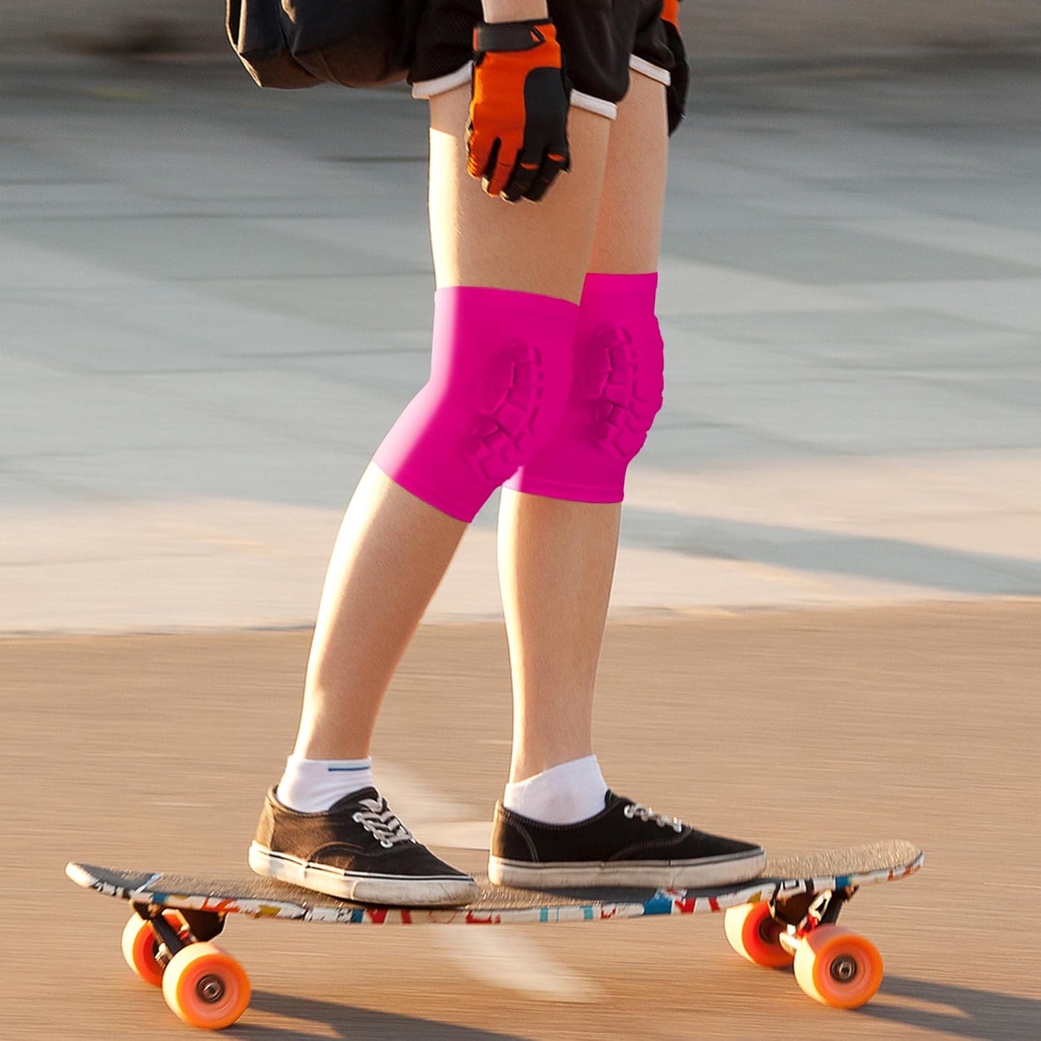 Wrestling Knee Pads for Kids Youth Adult, Knee Compression Sleeve for Basketball Volleyball Football, 1 Pair Short Knee Pads Sleeves - 2