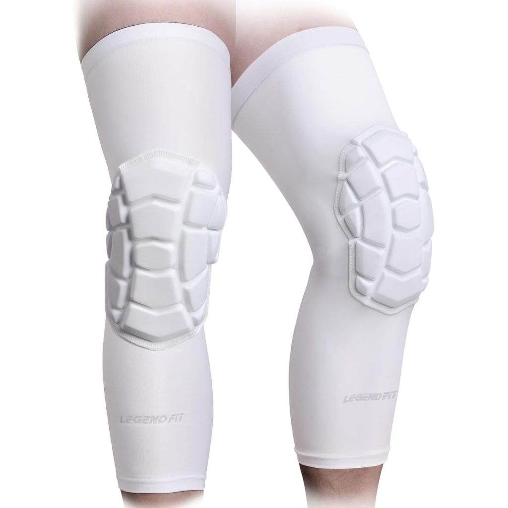 Wrestling Long Knee Pads for Kids Youth Adults Padded Compression Leg Sleeves for Basketball Football Volleyball 2 PCS