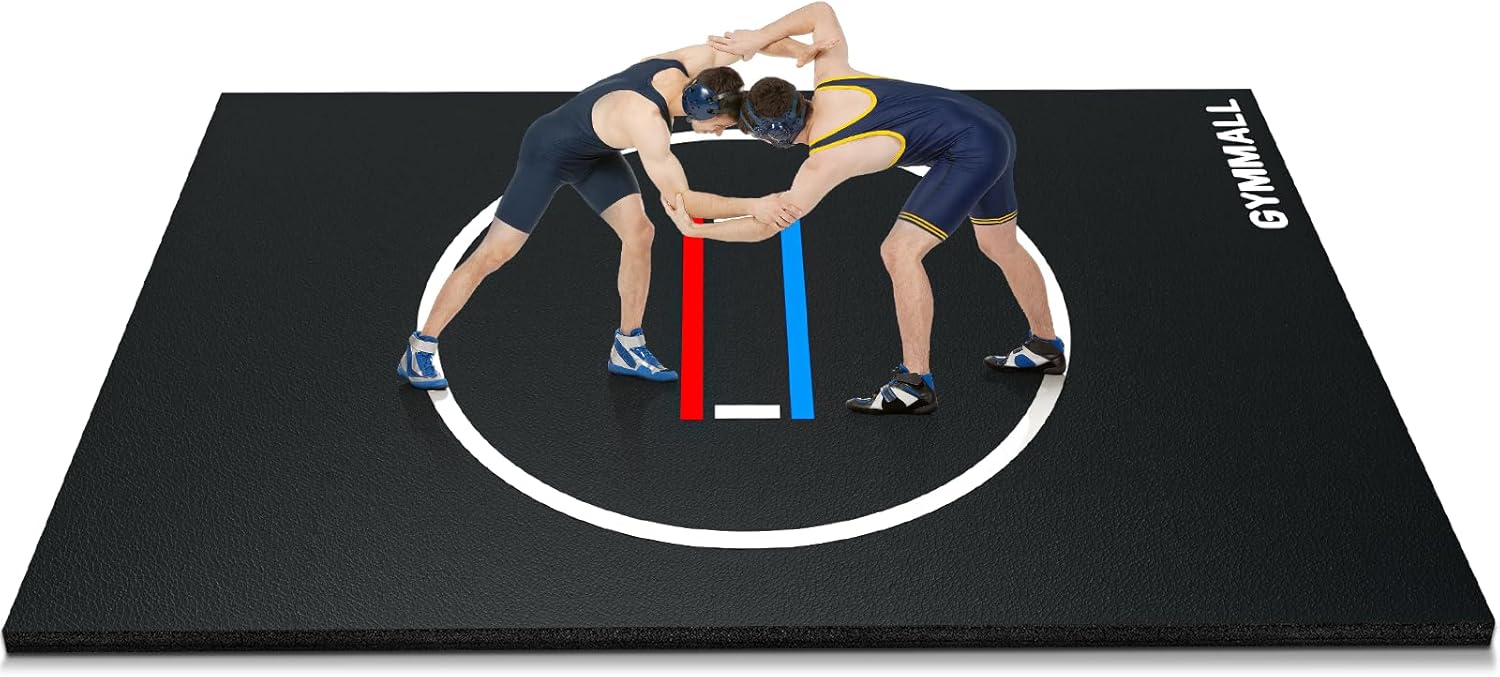 Wrestling Mat 10x10-6.6x10 for Home Outdoor Indoor, 1.2 Thick Foldable XPE Jiu Jitsu Floor Exercise Mat for Gymnastics, PE Training, BJJ, MMA, Martial Art, Grappling, Judo, Boxing, Yoga - 1