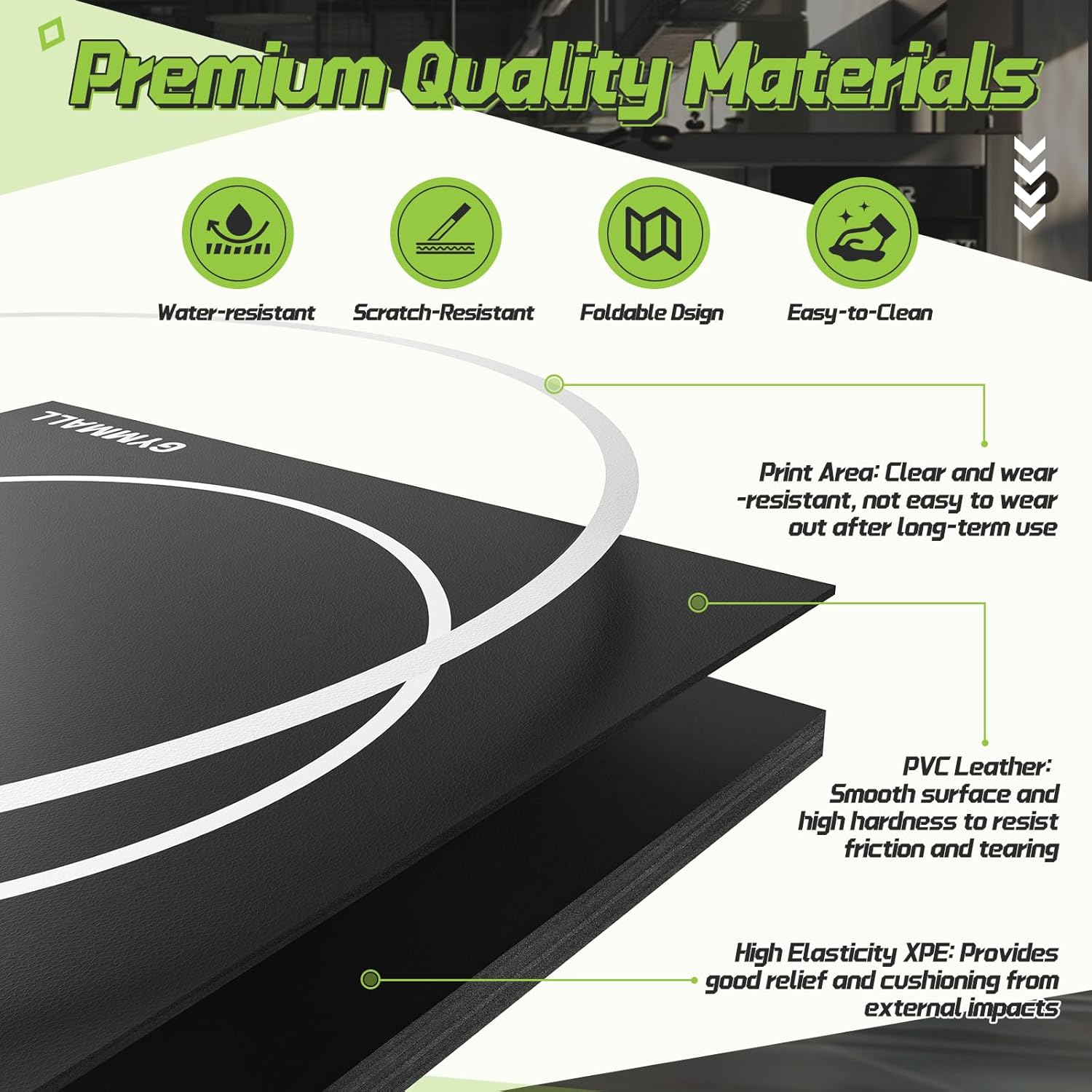 Wrestling Mat 10x10-6.6x10 for Home Outdoor Indoor, 1.2 Thick Foldable XPE Jiu Jitsu Floor Exercise Mat for Gymnastics, PE Training, BJJ, MMA, Martial Art, Grappling, Judo, Boxing, Yoga - 4