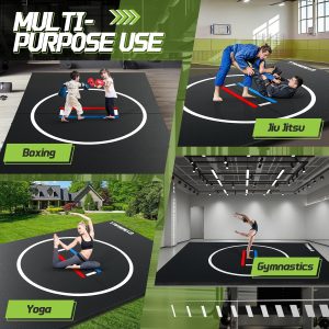 Wrestling Mat 10x10-6.6x10 for Home Outdoor Indoor, 1.2 Thick Foldable XPE Jiu Jitsu Floor Exercise Mat for Gymnastics, PE Training, BJJ, MMA, Martial Art, Grappling, Judo, Boxing, Yoga - 6