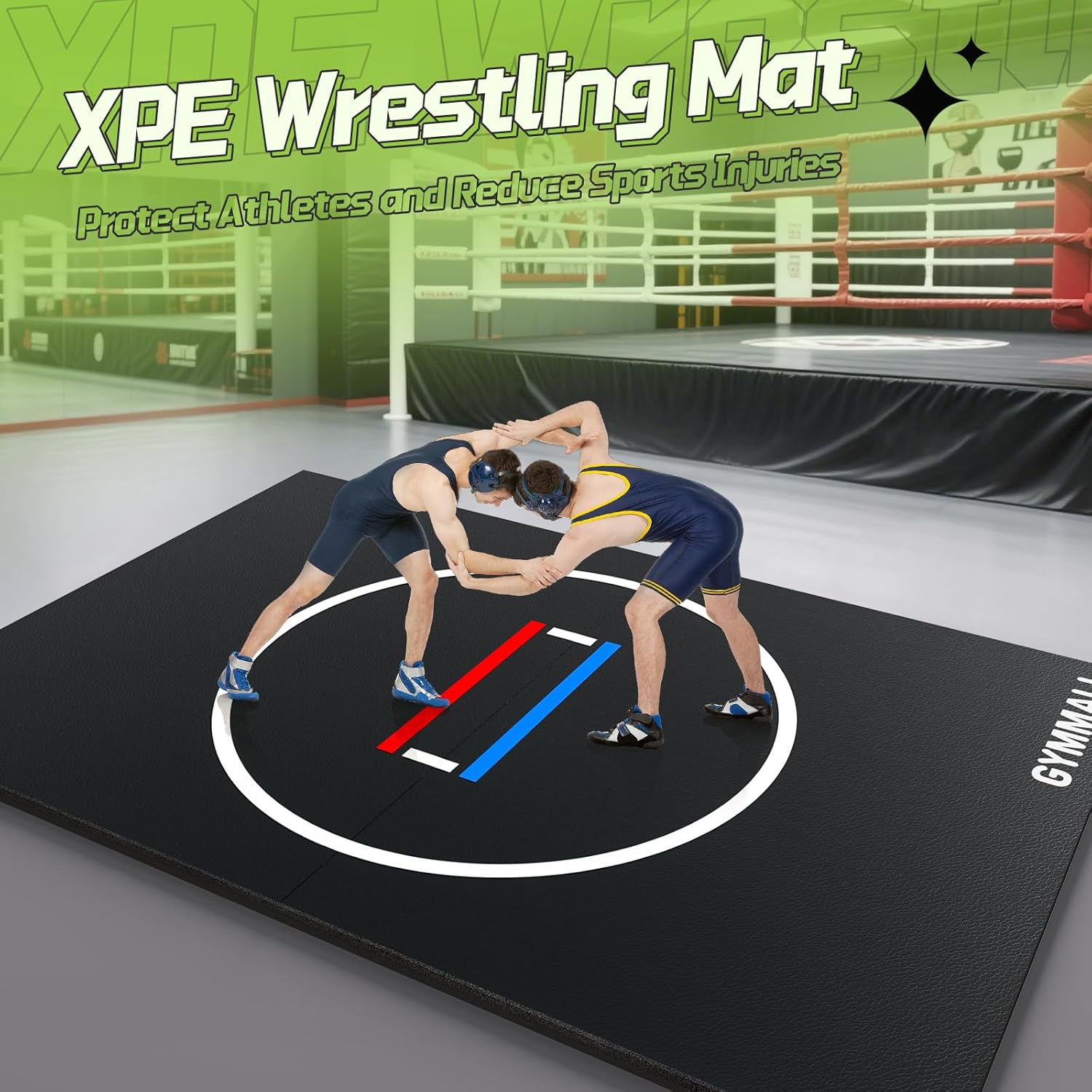 Wrestling Mat 10x10-6.6x10 for Home Outdoor Indoor, 1.2 Thick Foldable XPE Jiu Jitsu Floor Exercise Mat for Gymnastics, PE Training, BJJ, MMA, Martial Art, Grappling, Judo, Boxing, Yoga - 8