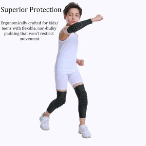 Youth Padded Compression Knee Sleeves 1 Pair, Shock-Absorbing Protection for Sports & Play S - 2