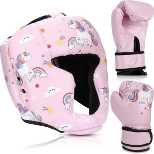 Arrowbash Boxing Headgear and Gloves Set for Kids 6oz Boxing Gloves and Wrestling Headgear Sparring Equipment for Boxing Kickboxing Muay Thai BJJ Karate Training - 1