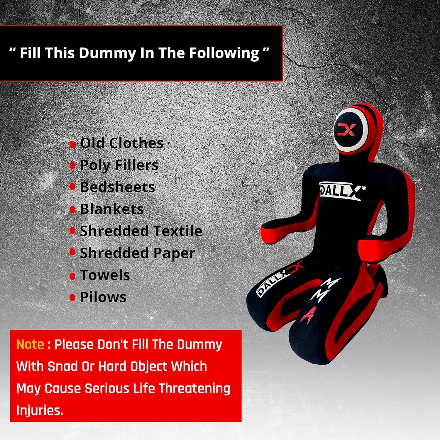 DALLX MMA Grappling Dummy for Wrestling Judo Karate BJJ JIU Jitsu Punching Dummies Mixed Martial Arts Police Training Self Defense – UNFILLED - Image 6