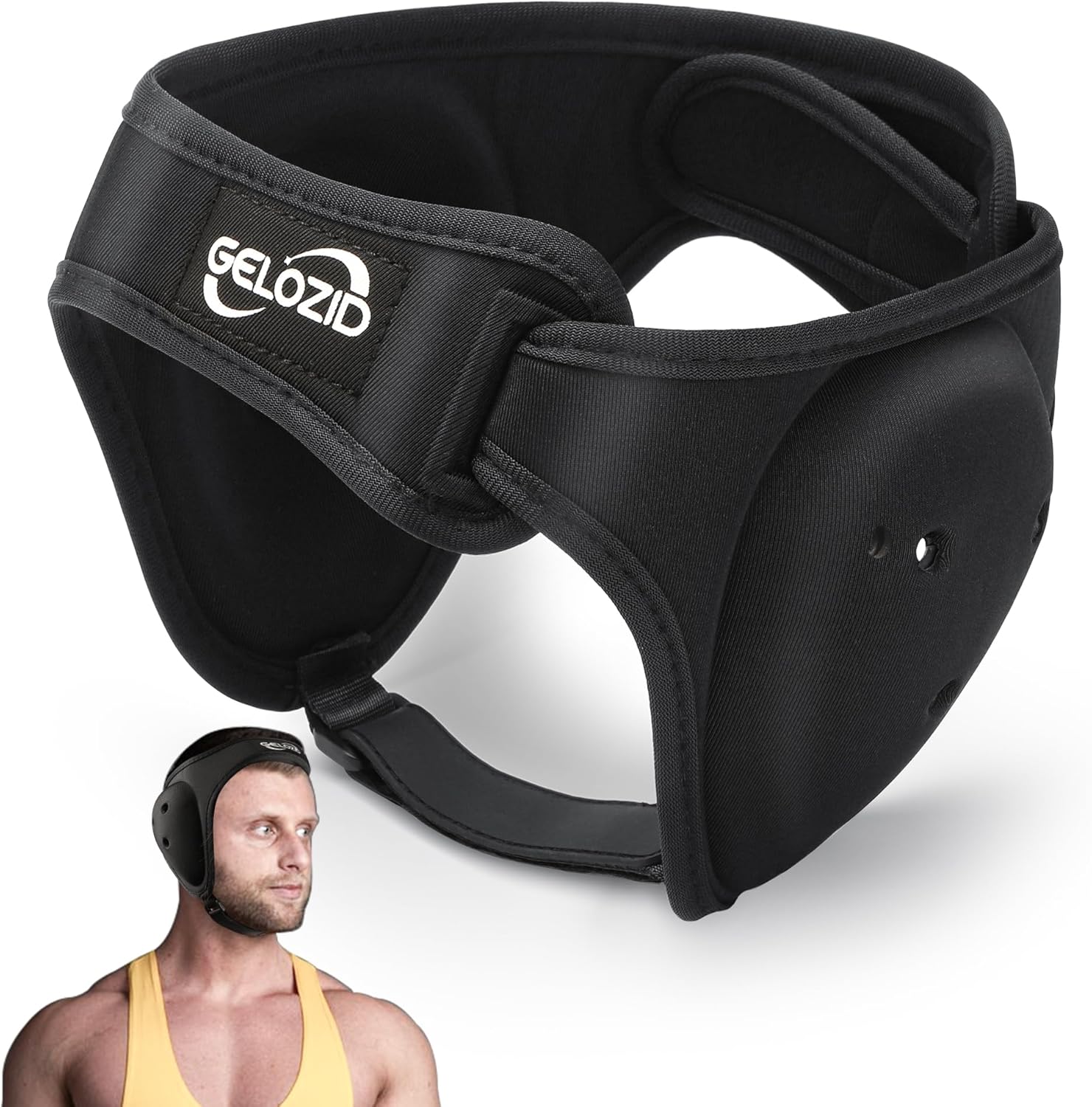 Gelozid Adjustable Wrestling Headgear for BJJ, MMA Grappling and Training, Ear Guard and Cauliflower Protection Helmet - 1