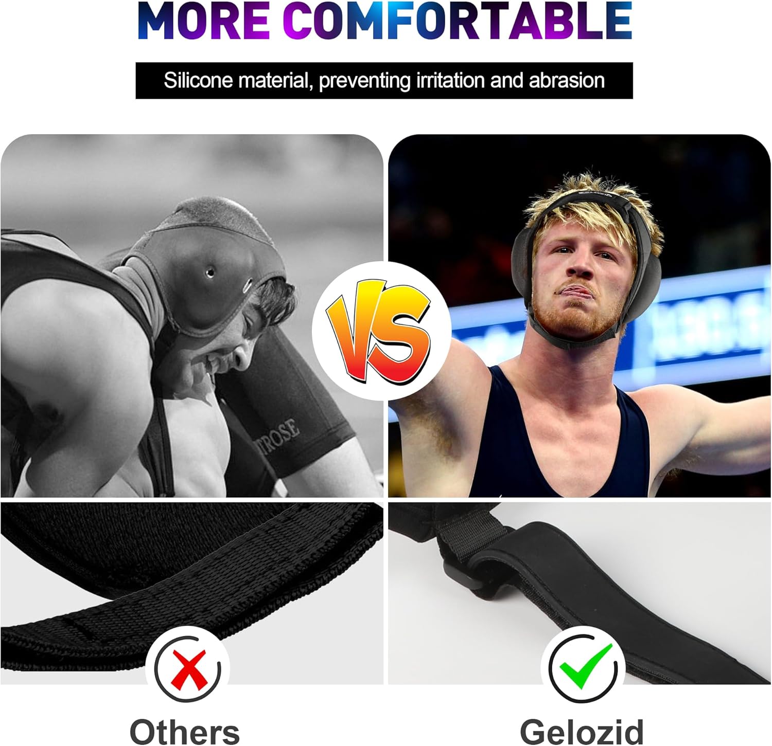 Gelozid Adjustable Wrestling Headgear for BJJ, MMA Grappling and Training, Ear Guard and Cauliflower Protection Helmet - Image 7
