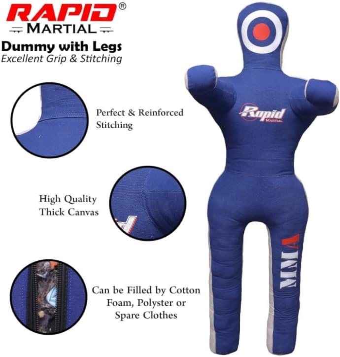 Grappling Dummy for MMA, BJJ & Wrestling – 5FT/6FT Unfilled Training Dummy with Moveable Arms & Legs for Judo & Throw Practice - Image 3