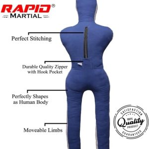 Alternative view of Grappling Dummy for MMA, BJJ & Wrestling – 5FT/6FT Unfilled Training Dummy with Moveable Arms & Legs for Judo & Throw Practice