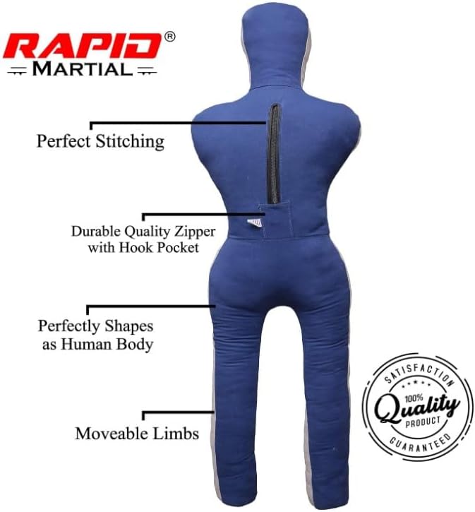 Grappling Dummy for MMA, BJJ & Wrestling – 5FT/6FT Unfilled Training Dummy with Moveable Arms & Legs for Judo & Throw Practice - Image 2