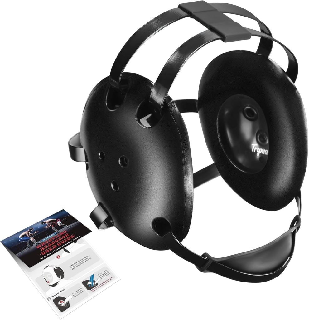 Trymaker Wrestling Headgear, Youth Wrestling Head Gear with Chin Cup, Sorf Ear Guard for MMA, Jiu-Jitsu (for Users Age 10+)