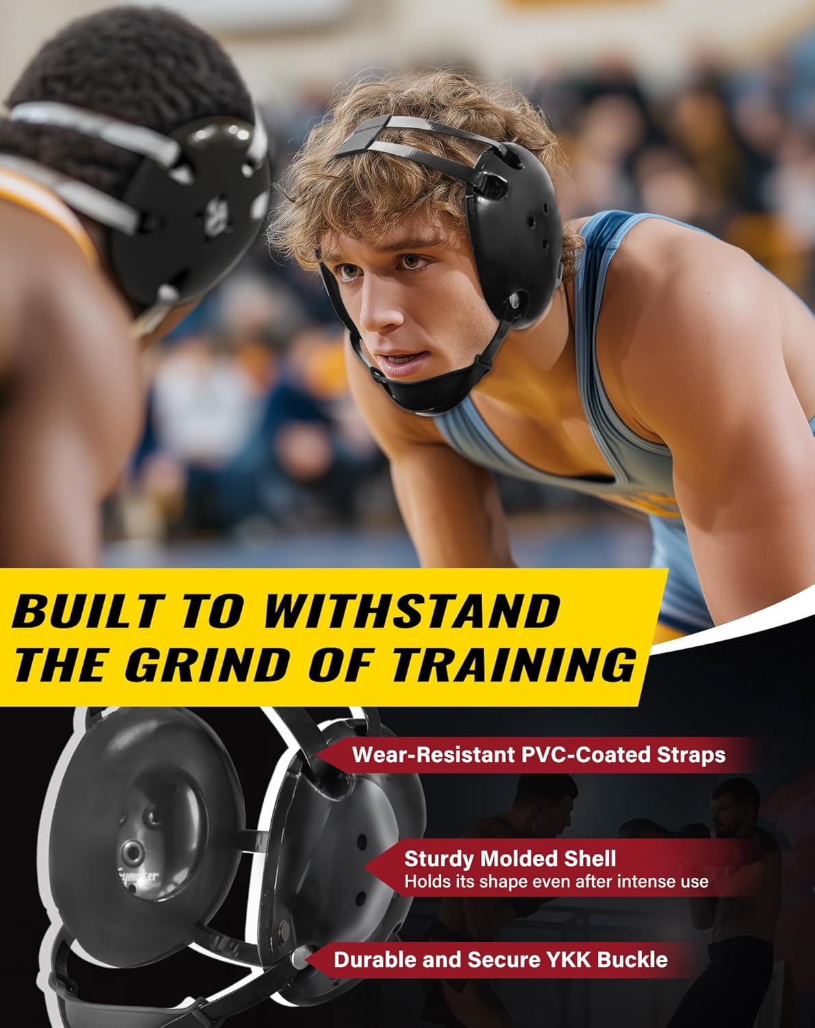 Trymaker Wrestling Headgear, Youth Wrestling Head Gear with Chin Cup, Sorf Ear Guard for MMA, Jiu-Jitsu (for Users Age 10+) - Image 3