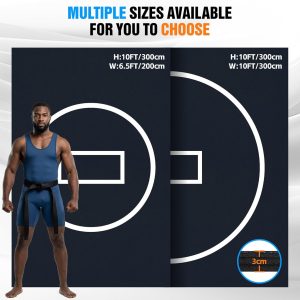 Alternative view of 10' x 10' / 10' x 6.5' Foldable Wrestling Mat, Durable Home Training Mat for BJJ, Jiu Jitsu, Grappling, MMA, Judo, Boxing & Taekwondo, Antislip Odor Control Foam Mat