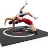 10x10-10x6.6 Wrestling Mat -1.2 Thick Durable BJJ Jiu Jitsu Mats, 3-Layer Anti-Slip, Odor-Control & Waterproof Surface - Roll-up-Foldable Grappling Mat for MMA, Grappling - 1