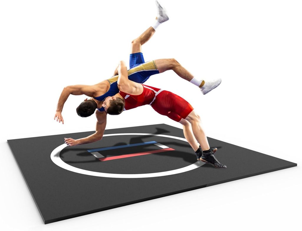 10’x10’/10’x6.6′ Wrestling Mat -1.2″ Thick Durable BJJ Jiu Jitsu Mats, 3-Layer Anti-Slip, Odor-Control & Waterproof Surface – Roll-up/Foldable Grappling Mat for MMA, Grappling