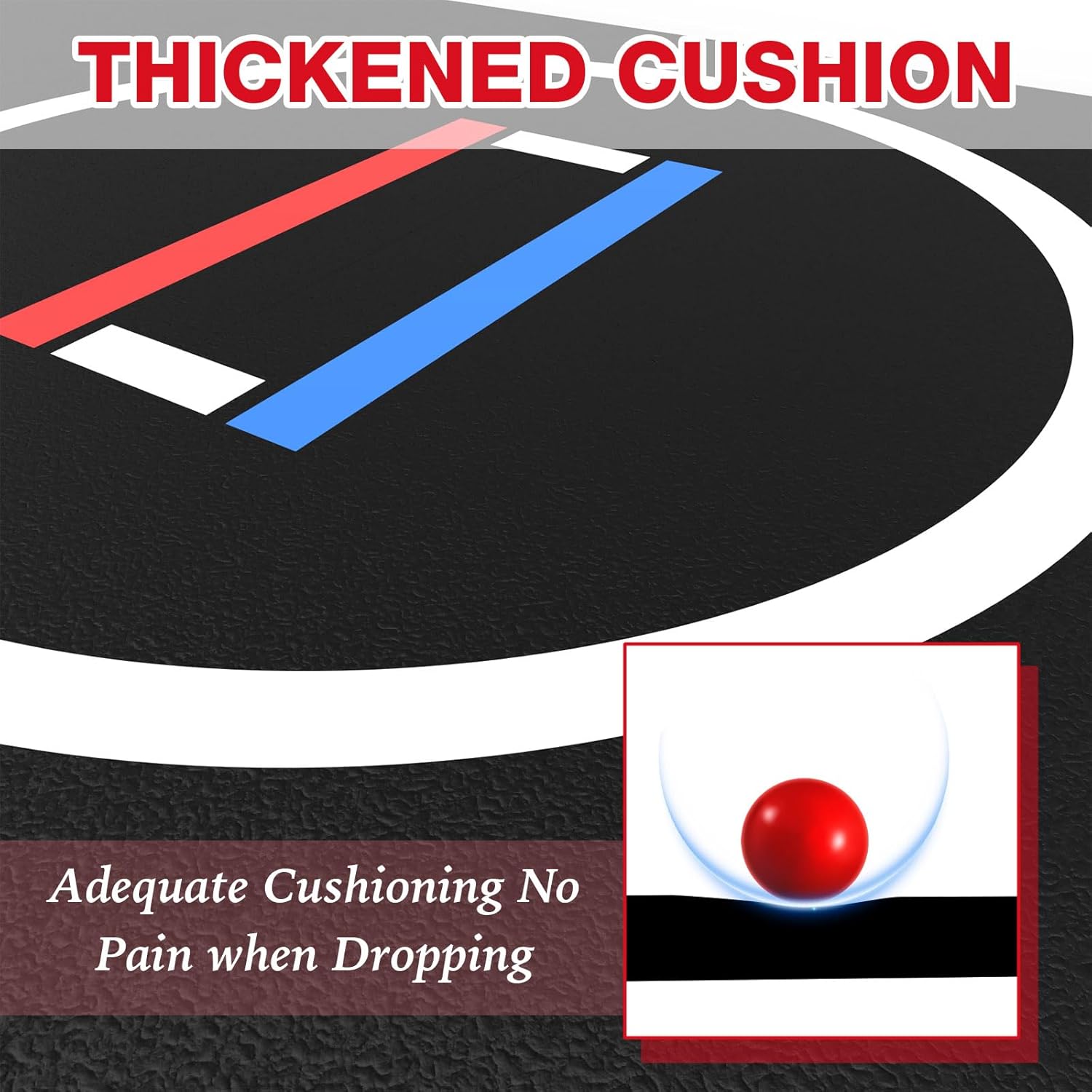 10'x10'/10'x6.6' Wrestling Mat -1.2" Thick Durable BJJ Jiu Jitsu Mats, 3-Layer Anti-Slip, Odor-Control & Waterproof Surface - Roll-up/Foldable Grappling Mat for MMA, Grappling - Image 3