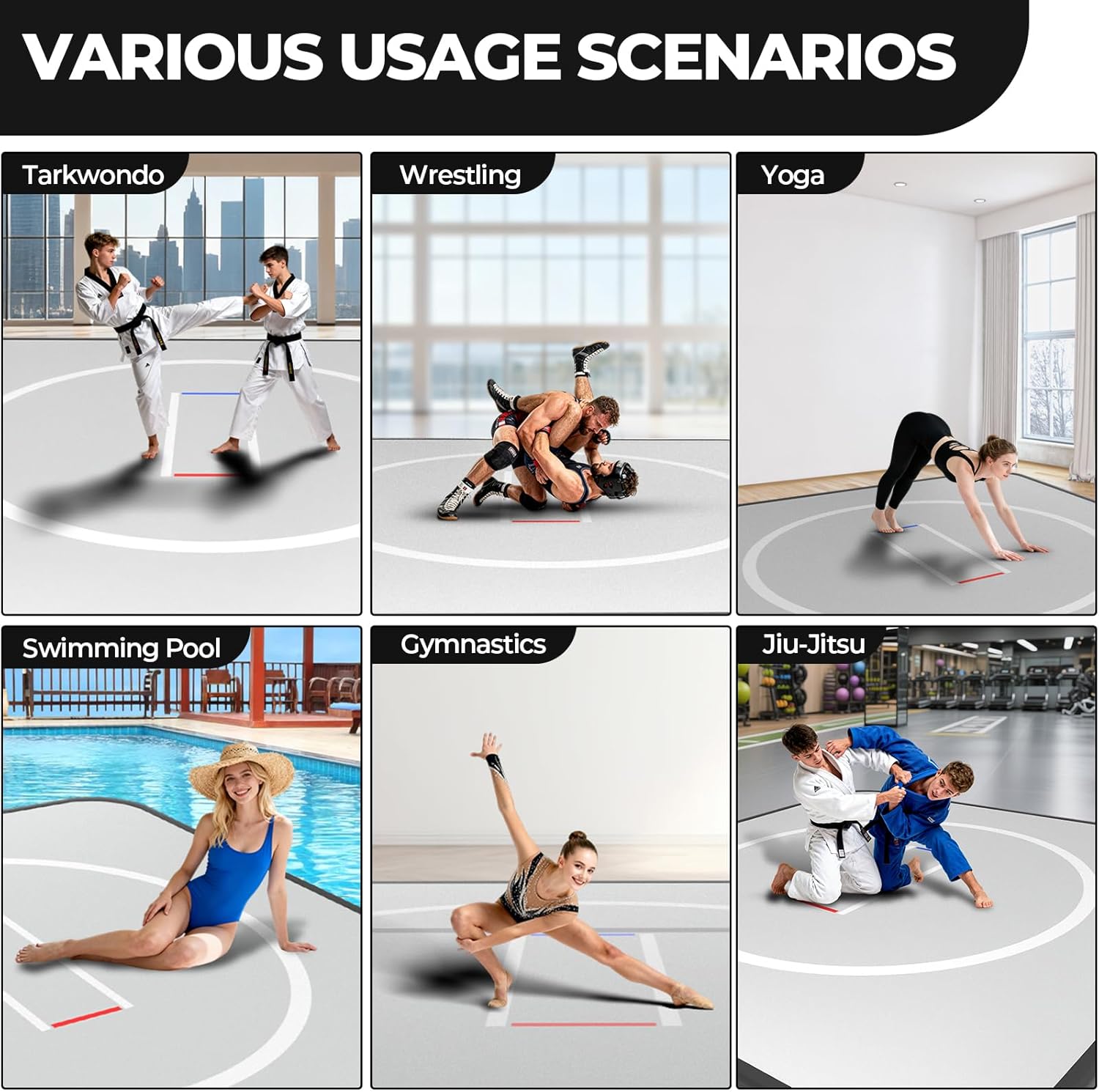 10x10FT Inflatable Wrestling Mat for Home | 4" Thick PVC Mat | Electric Air Pump | for MMA, Martial Arts, Judo, Boxing | Fast Inflation - Image 6