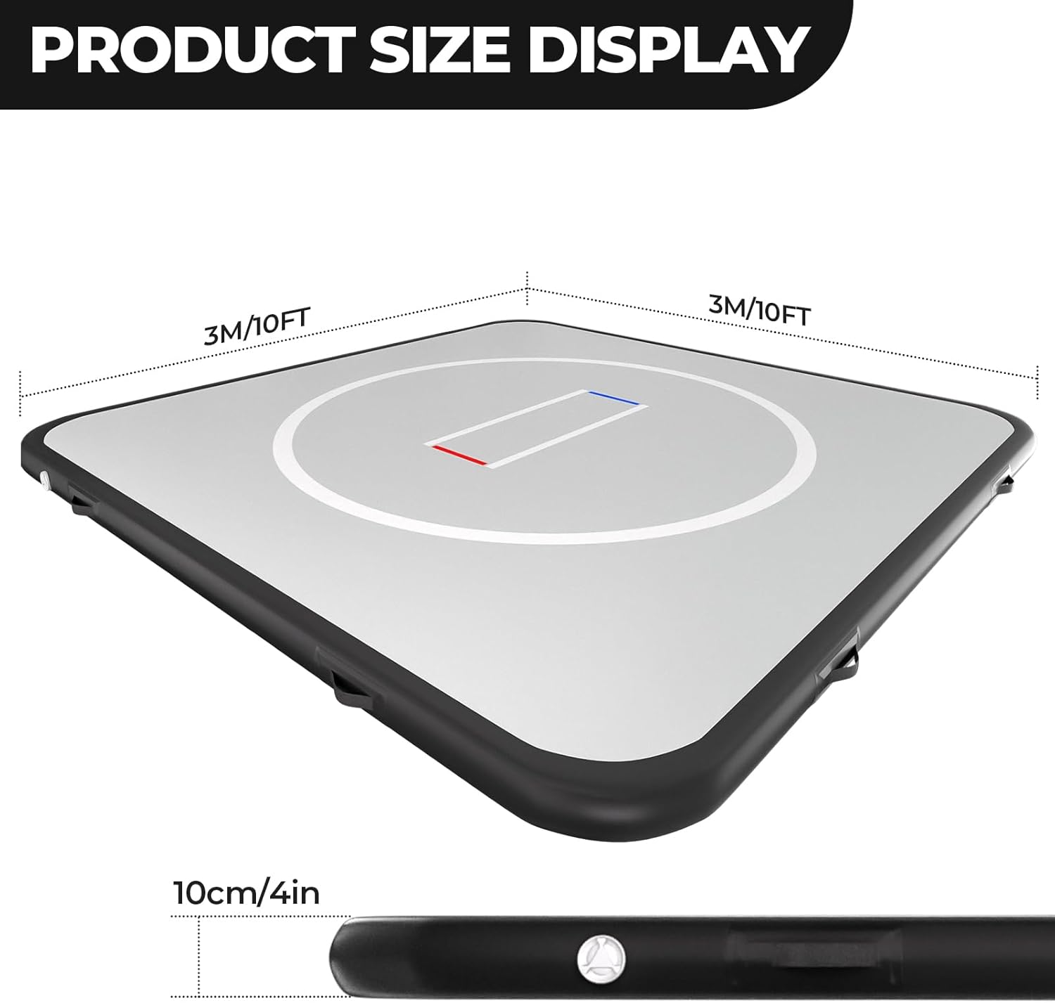 10x10FT Inflatable Wrestling Mat for Home | 4" Thick PVC Mat | Electric Air Pump | for MMA, Martial Arts, Judo, Boxing | Fast Inflation - Image 5