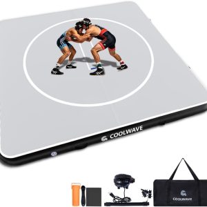 COOLWAVE Inflatable Wrestling Mat and Jiu Jitsu Mats for Home Gym or Outdoor Training, Great for BBJ, MMA, Martial Art, Grappling, Judo, Boxing, Yoga and More with Soft Landings and Good Bounce - 1