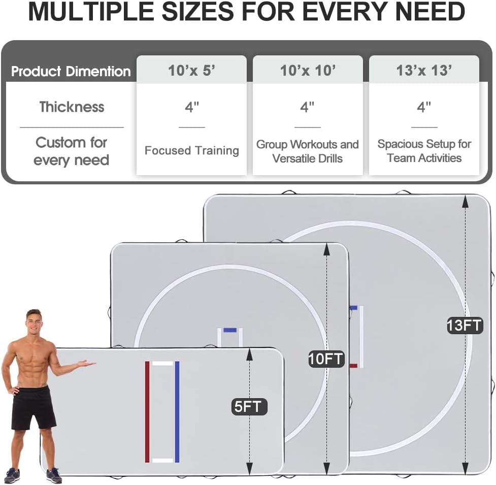 COOLWAVE Inflatable Wrestling Mat and Jiu Jitsu Mats for Home Gym or Outdoor Training, Great for BBJ, MMA, Martial Art, Grappling, Judo, Boxing, Yoga and More with Soft Landings and Good Bounce - Image 3