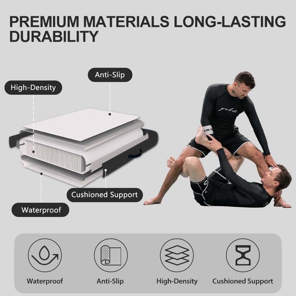 COOLWAVE Inflatable Wrestling Mat and Jiu Jitsu Mats for Home Gym or Outdoor Training, Great for BBJ, MMA, Martial Art, Grappling, Judo, Boxing, Yoga and More with Soft Landings and Good Bounce - Image 4