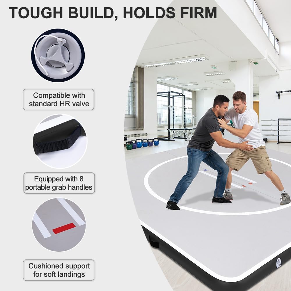 COOLWAVE Inflatable Wrestling Mat and Jiu Jitsu Mats for Home Gym or Outdoor Training, Great for BBJ, MMA, Martial Art, Grappling, Judo, Boxing, Yoga and More with Soft Landings and Good Bounce - Image 6