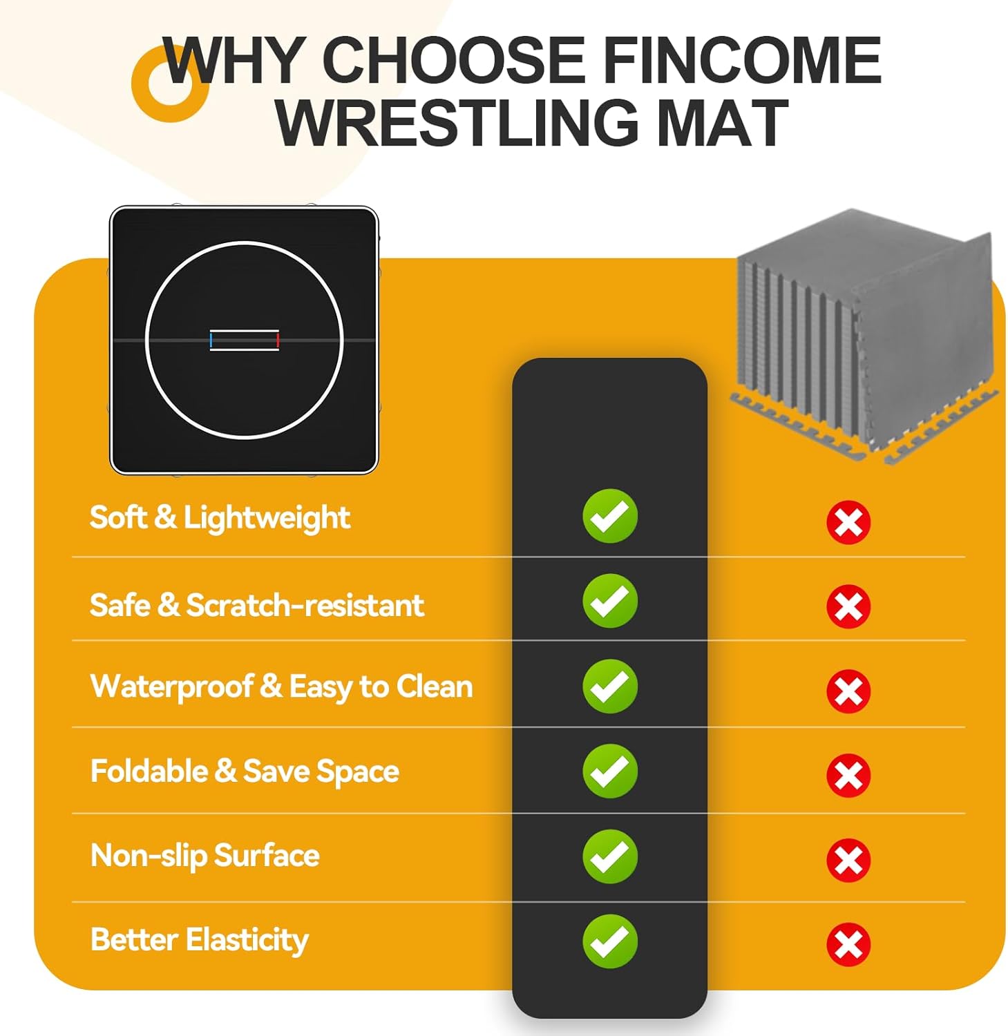 FINCOME Inflatable Wrestling Mat 16ft/13ft/10ft, 4" Thick Foldable Jiu Jitsu Mats Wrestling Mats for Home Outdoor Indoor, Waterproof PVC Mat for Gymnastics, BJJ, MMA, Grappling, Judo, Boxing - Image 4