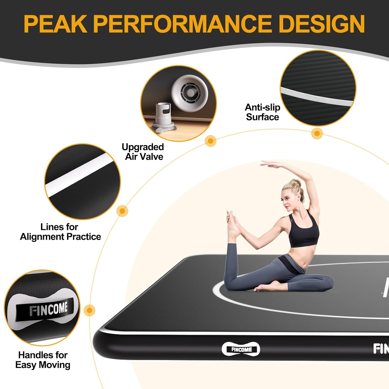 FINCOME Inflatable Wrestling Mat 16ft/13ft/10ft, 4" Thick Foldable Jiu Jitsu Mats Wrestling Mats for Home Outdoor Indoor, Waterproof PVC Mat for Gymnastics, BJJ, MMA, Grappling, Judo, Boxing - Image 8
