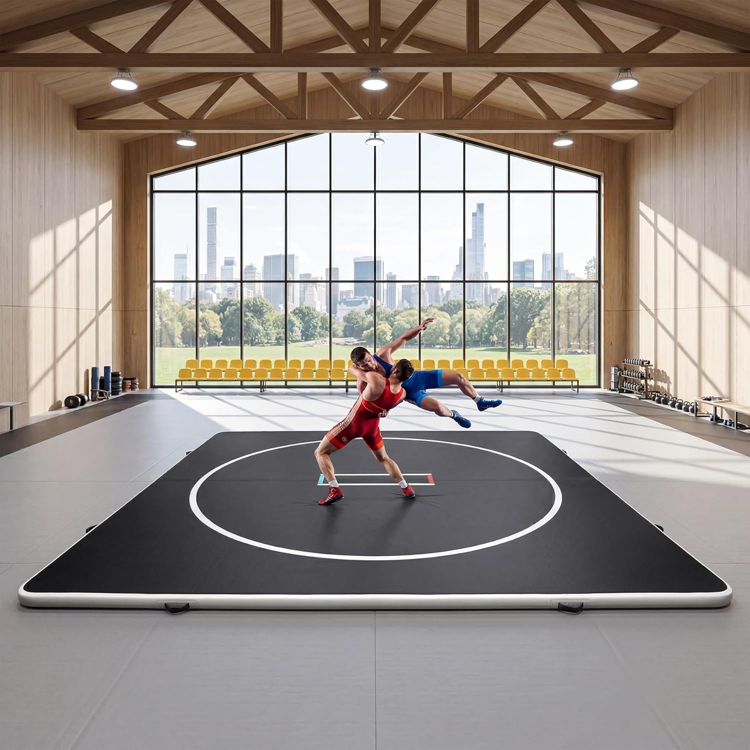 Inflatable Wrestling Mat 10FT / 13FT x 4IN, PVC Portable Wrestling Mats for Home, 4" Thick Jiu Jitsu Mats with Circles for Wrestling, Martial Arts, Jitsu, BJJ, Boxing, MMA, Judo Indoor Outdoor Use - Image 11