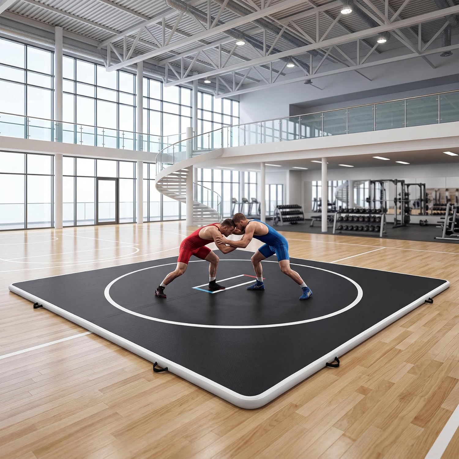 Inflatable Wrestling Mat 10FT / 13FT x 4IN, PVC Portable Wrestling Mats for Home, 4" Thick Jiu Jitsu Mats with Circles for Wrestling, Martial Arts, Jitsu, BJJ, Boxing, MMA, Judo Indoor Outdoor Use - Image 4