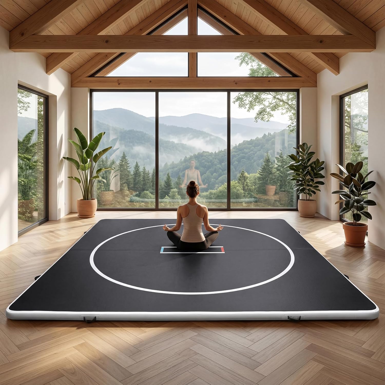 Inflatable Wrestling Mat 10FT / 13FT x 4IN, PVC Portable Wrestling Mats for Home, 4" Thick Jiu Jitsu Mats with Circles for Wrestling, Martial Arts, Jitsu, BJJ, Boxing, MMA, Judo Indoor Outdoor Use - Image 5